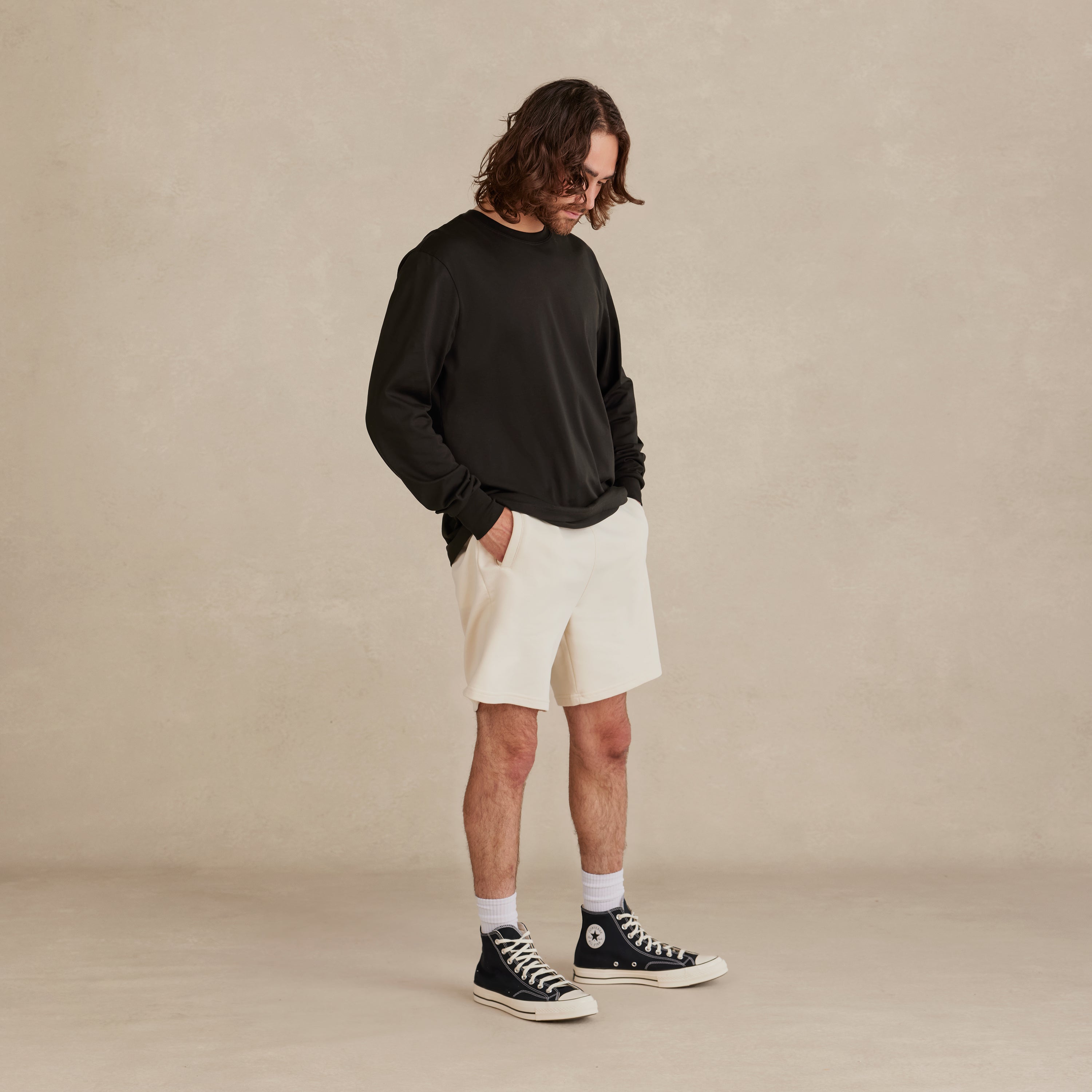 Ocean Navy Midweight Supima Long Sleeve Tee
