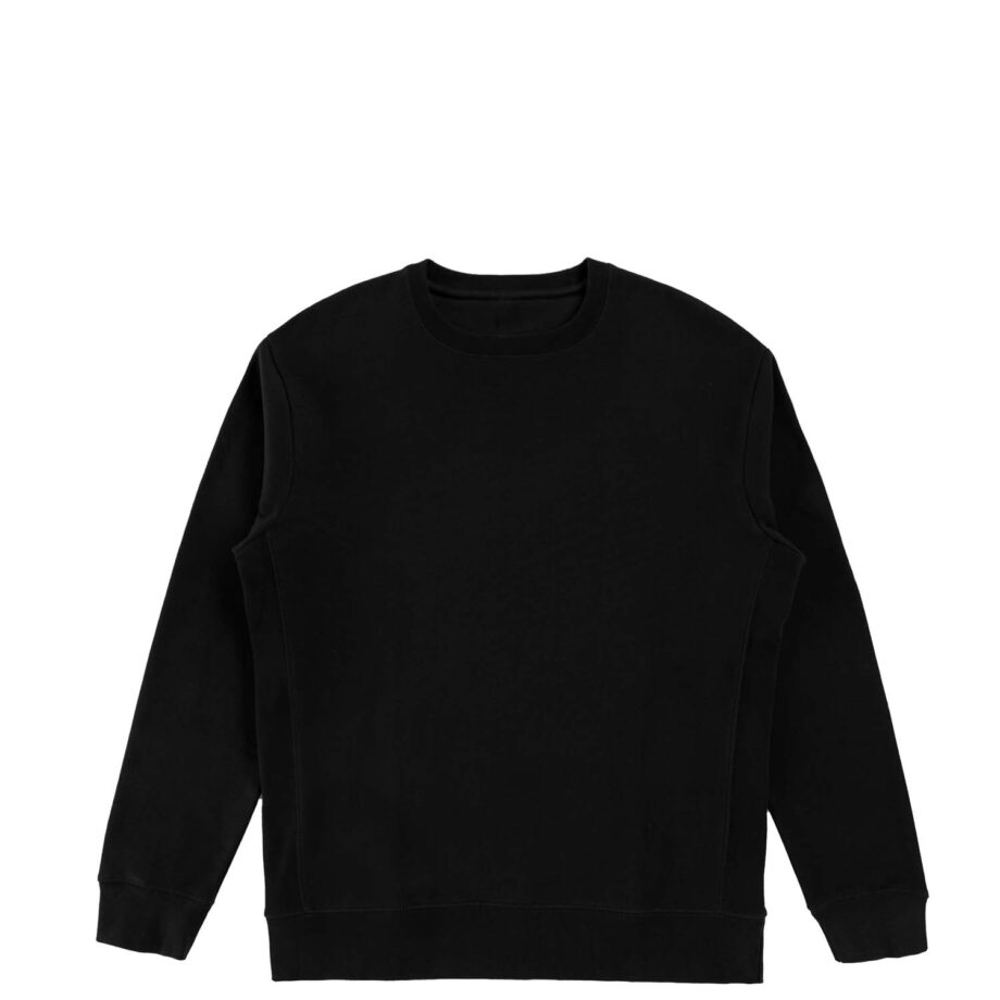 Black Heavyweight Organic Brushed Crew