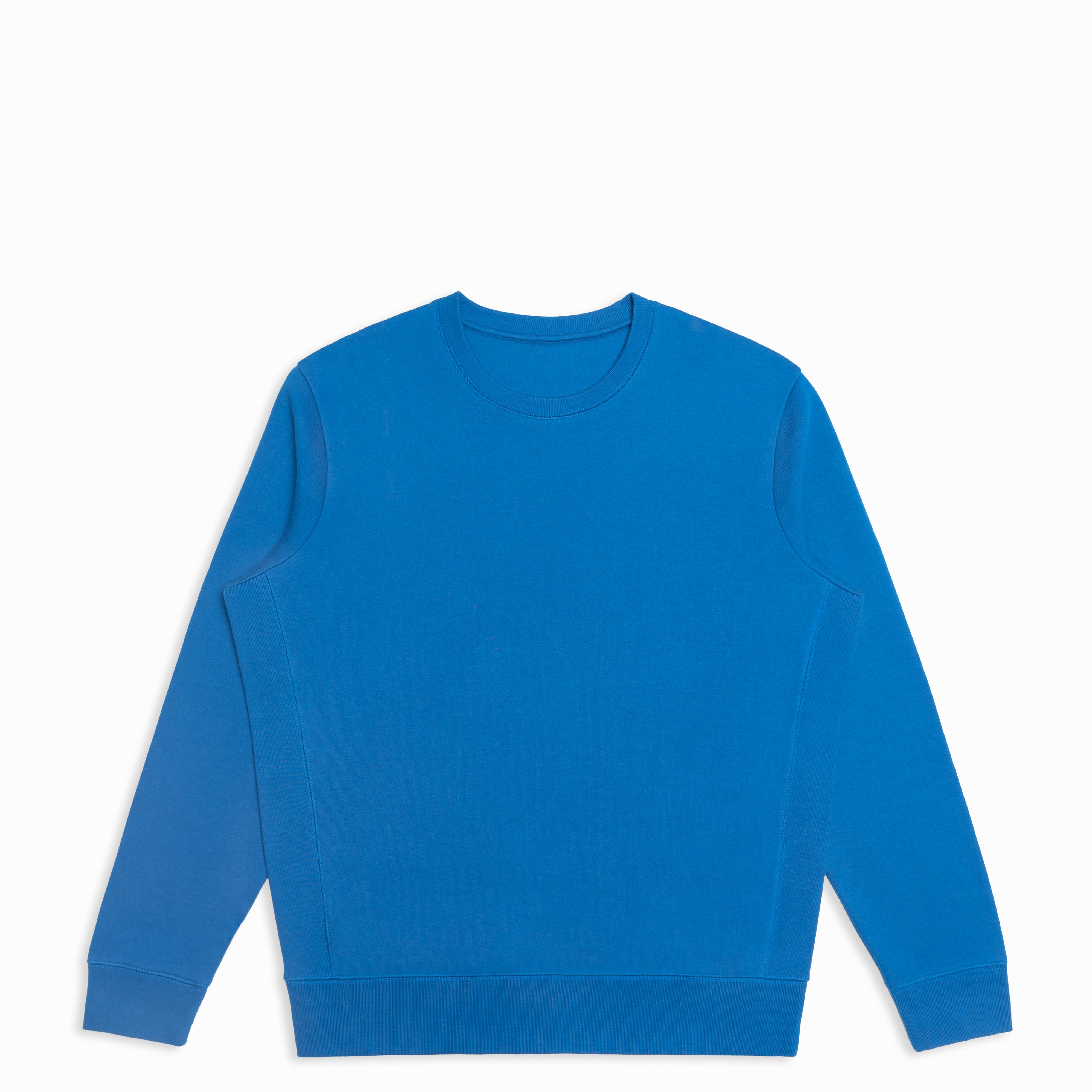 French Blue Heavyweight Organic Brushed Crew