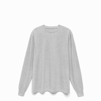 Heather Grey Midweight Supima Long Sleeve Tee