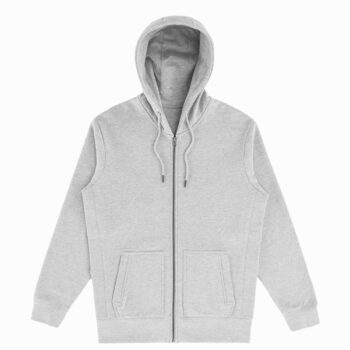 Heather Grey Heavyweight Organic Brushed Zip