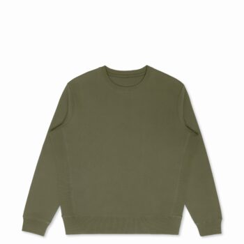Military Olive Heavyweight Organic Brushed Crew