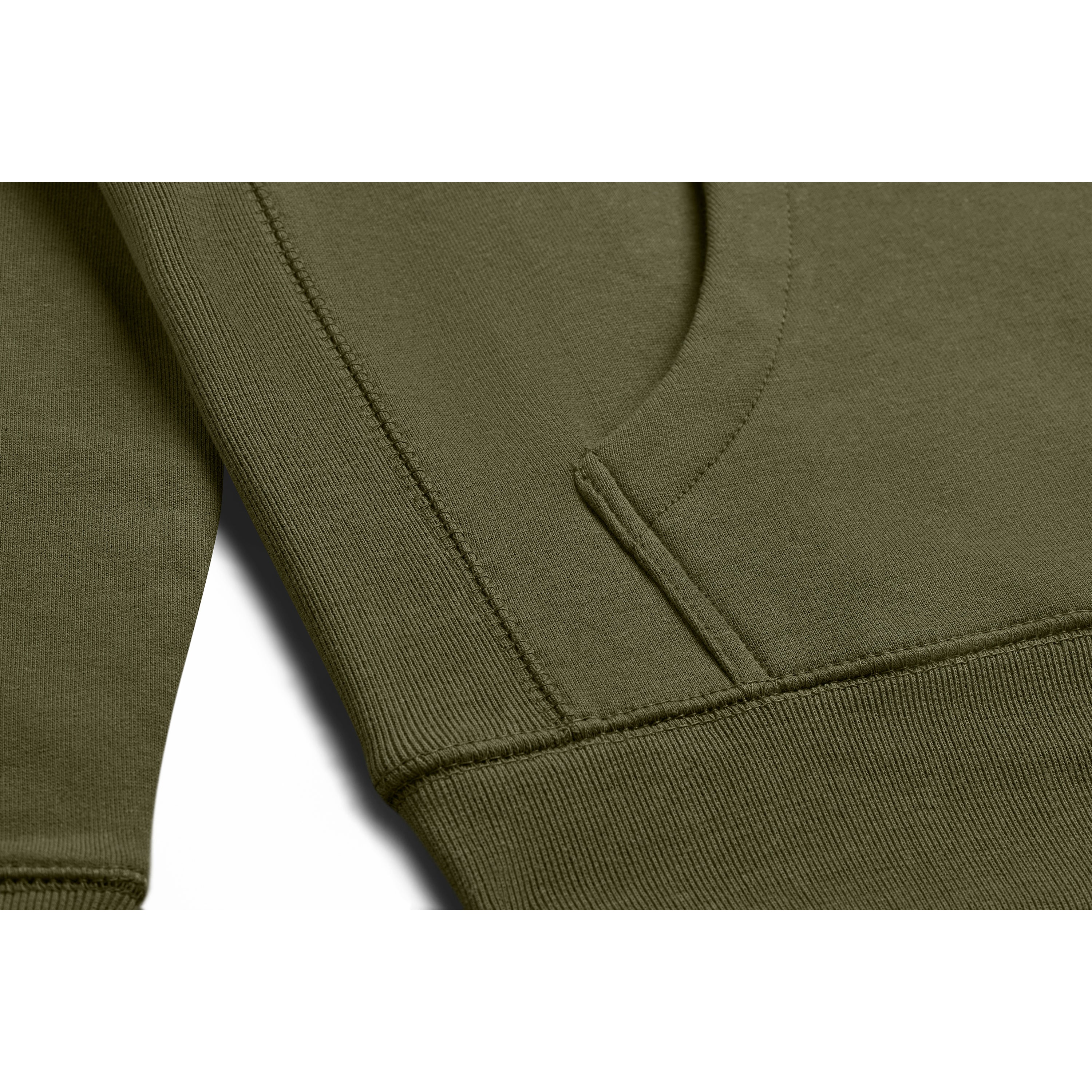 Military Olive Heavyweight Organic Brushed Hood