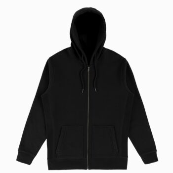 Black Heavyweight Organic Brushed Zip