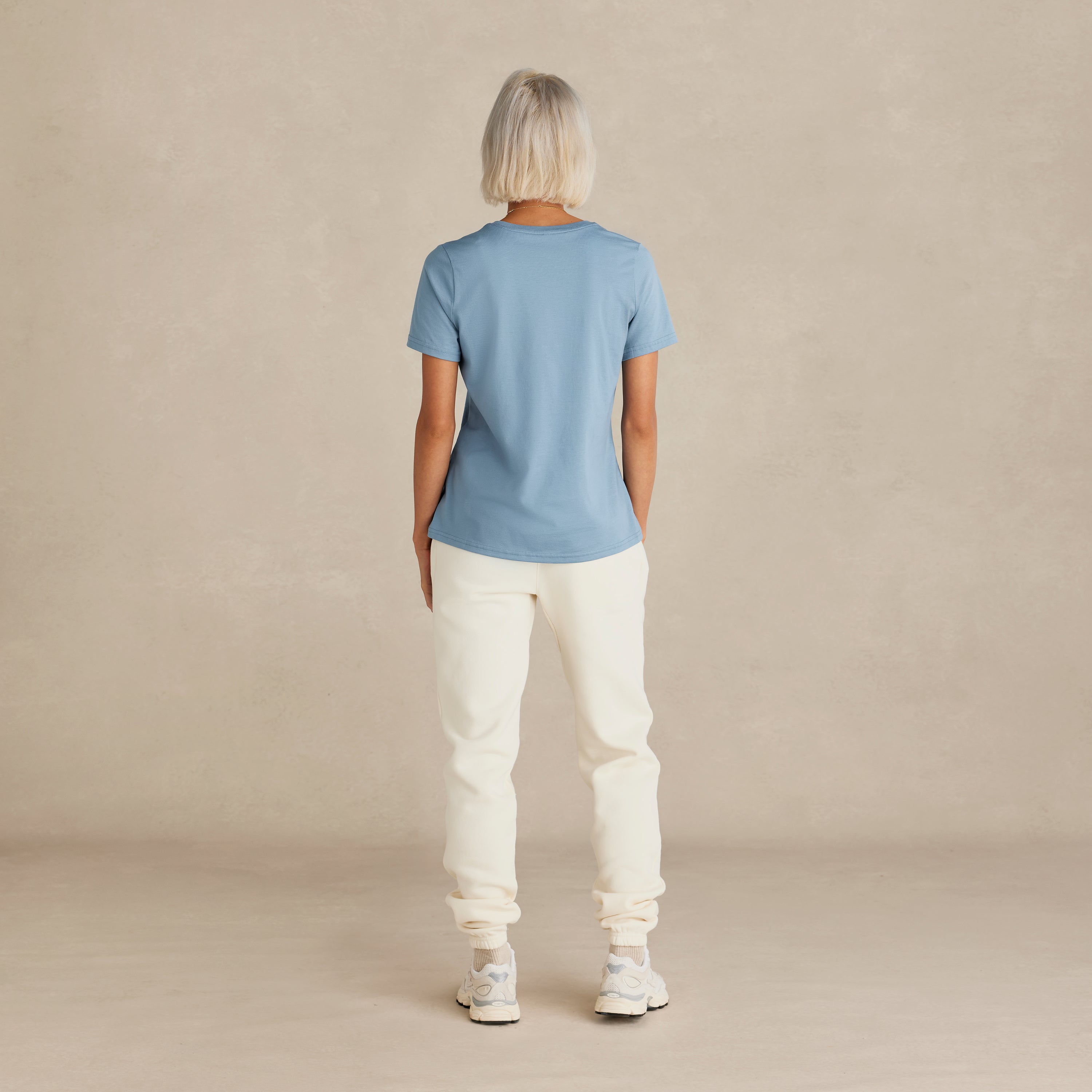 Women's Cloudy Blue Midweight Supima Tee