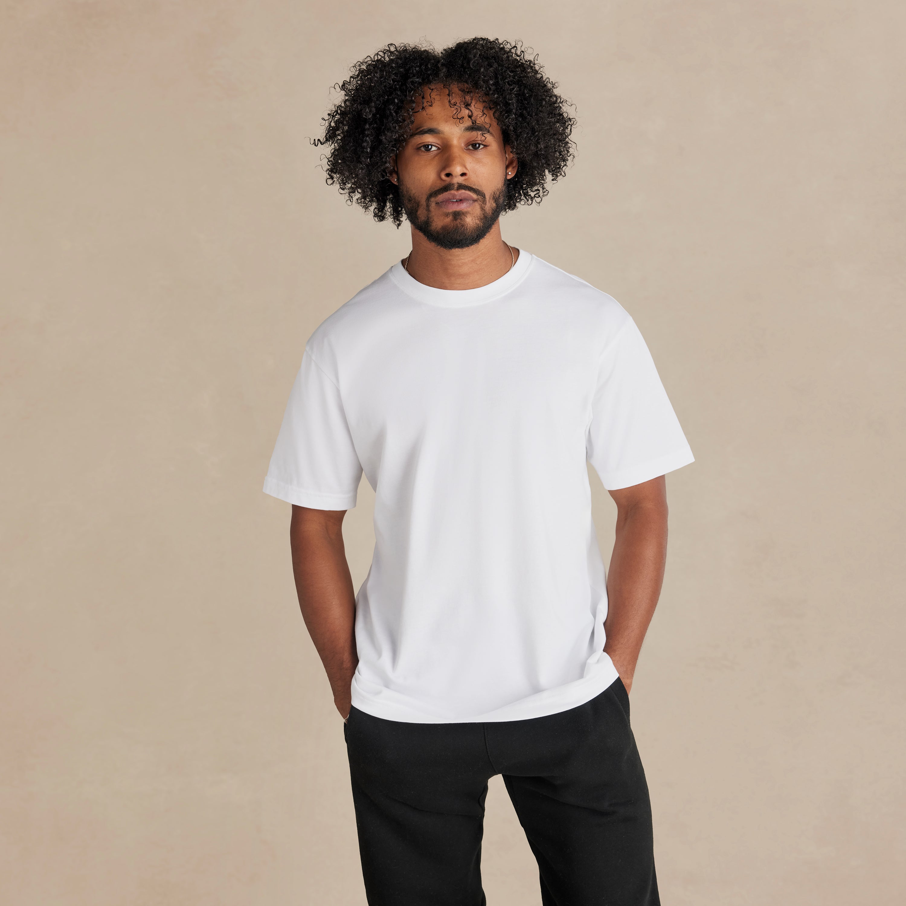 White Midweight Supima Tee